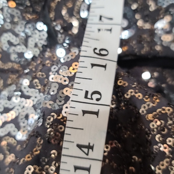City Triangle Womens/Juniors Formal Dress Prom Gray Silver/Gold Sequins Sz 5 EUC - Picture 9 of 10